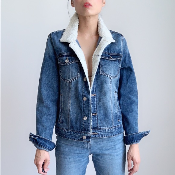 CHICBOMB Jackets & Blazers - Sherpa Collar Denim Jacket